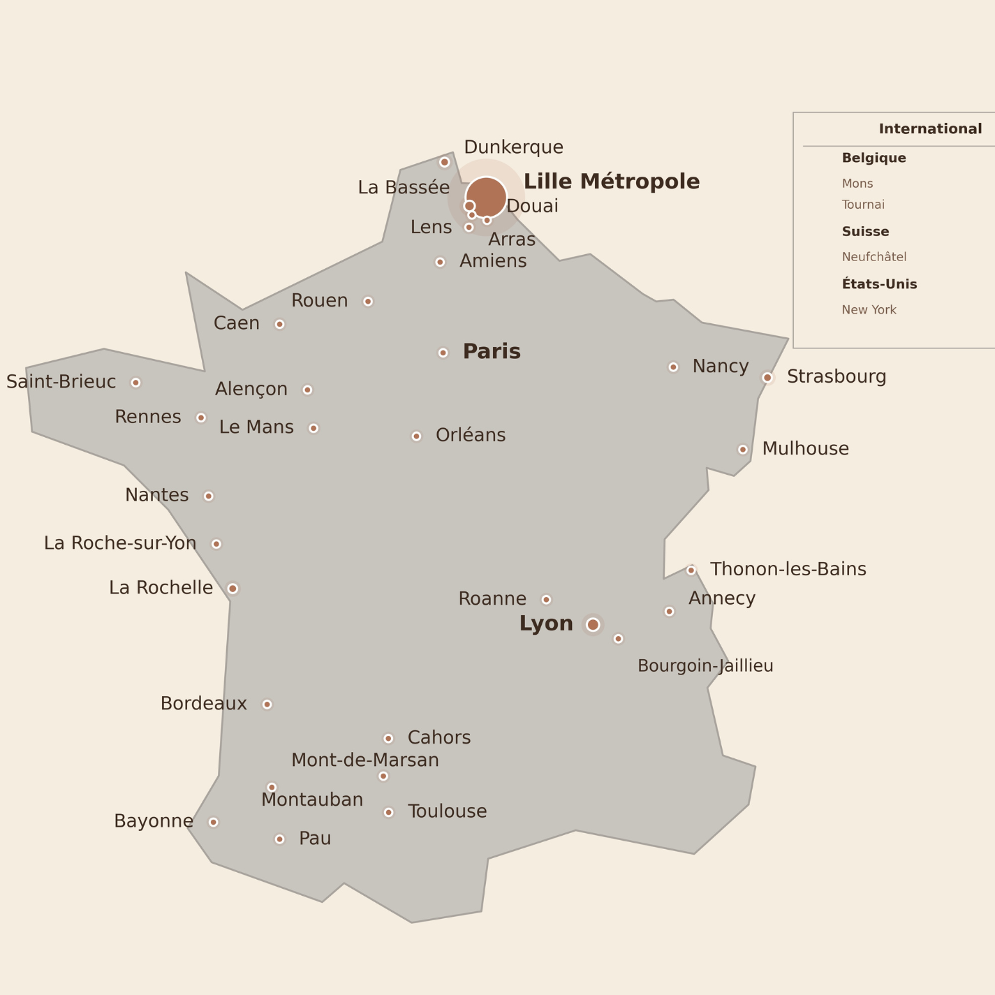 Carte des fresqueuses et fresqueurs en France Carte des fresqueuses et fresqueurs en France